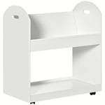 2-Tier Storage Shelves Kitchen Cart Shelf Unit Trolley with Wheels