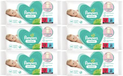 Pampers Sensitive Fragrance-Free Baby Wipes 52 Per Pack x 6