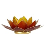 Lotus Atmospheric Light Yellow/Orange/Red Gold Trim -- 13.5 Cm