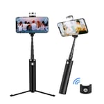 AJH Portable Bluetooth Selfie Stick Tripod, with Ring Light Selfie Beauty Portrait Fill Lighting, Suitable for Smartphones of 5.5-8Cm