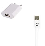 Shot Case Charger Pack for Bose Soundwear Companion Micro USB Speaker (Smiley LED Cable + USB Plug) Android Connection (White)