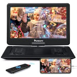 19" Portable DVD Player w/16" Large Screen 6 Hours Rechargeable Battery HDMI USB