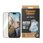 PanzerGlass iPhone 15 Skärmskydd Matrix Hybrid Glass EasyAligner D3O