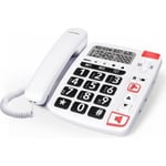 Téléphone filaire Senior Swissoice Xtra 1150 Blanc - SWISSVOICE - larges touches - lecture vocale