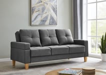 Victoria Fabric Sofa Bed With Tufted Detail Removable Armrests and Wooden Legs