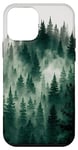 iPhone 12 mini Green Forest Fog Pine Trees Nature Art Case