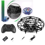 Hand Operated Mini Drone, Quad Induction Levitation UFO Drone, 360° Indoor Drone, Blue, Flying Toys for Kids and Adults with 360° Rotating and Shinning LED Lights,black colorful lights