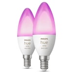 Philips Hue Color kronljus LED ljuskälla, E14, 2 st