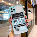 ECMQS Candy Clear Stamp Label Barcode Phone Case For iPhone 11 Pro X XR XS MAX 8 7 Plus SE Cover Fashion Cute Acrylic Case For iPhone XS LIGHT BLUE