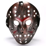 Brons-skräck Jason-mask Vuxna Skräckmask Hockey Halloween Hacker Maskeraddräkt Läskig Herr Dam