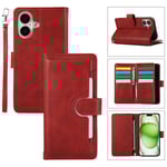 Plånboksfodral Multi-Slot iPhone 16 Röd