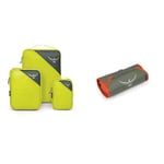 Osprey Ultralight Packing Cube Set - Electric Lime (S/M/L) & Ultralight Washbag Roll - Poppy Orange