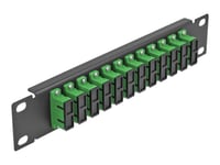 Delock - Patch-Panel - Kan Monteras I Skåp - Sc Duplex Sm X 12 - Svart, Grön - 1U - 10"