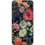 Samsung Galaxy S24 FE Transparent Mobilskal Färglada blommor