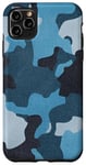 iPhone 11 Pro Max Blue Vintage Camo Realistic Worn Out Effect Case