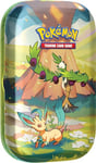 Pokémon TCG: Vibrant Paldea Mini Tin – Arboliva & Leafeon (2 Booster Packs, 1 Sticker Sheet)