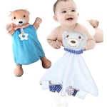 Baby Gift set 2 in 1 Blue Bear Teddy Puppet & Soothing baby blanket Toy sleep