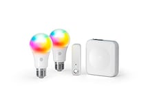 Hive 852003 Smart Lighting EUK-2x Colour E27 & Motion Sensor with Hub, White