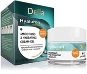 Delia Cosmetics - Hyaluron Fusion - Gel crème jour et nuit - Lissage et hydratant - Élasticité, amélioration de la fermeté - Pour peaux sèches et sensibles - Ingrédients actifs - 50 ml