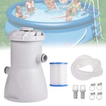 800gal Filter Pump Swimming Pool suitable for 8ft/10ft/12ft pools, Grey, 17.5x17.5x26.2cm