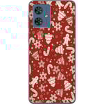 Motorola Moto G54 Transparent Mobilskal Julmönster