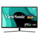 ViewSonic VX3211-2K-MHD 32 Inch IPS WQHD Monitor with 99% sRGB, 87% AdobeRGB, HDMI, VGA, DisplayPort, Eye Care for Work and Entertainment at Home, Black