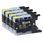 4 Black Ink Cartridges for use with Brother DCP-J925DW, MFC-J6510DW, MFC-J825DW