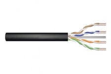 CAT 5e U-UTP outdoor installation cable, 250 MHz Fca (PVC), AWG 23/1, 305 m drum, sx, black