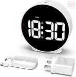 Alarm Clock Digital Travel Alarm Clocks Bedside Battery Mains Powered CHEREEKI