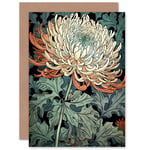 Pastel Chrysanthemum Flower Bloom Birthday Valentines Day Blank Greeting Card