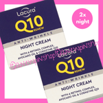 LACURA Q10 Face Cream Night Anti Ageing Anti Wrinkle Moisturiser Retinol x2 Aldi