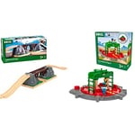 BRIO World Collapsing Bridge for Kids Age 3 Years Up - Compatible With All BRIO Railway Train Sets and Accessories & World Train Turntable & Figure for Kids Age 3 Years Up