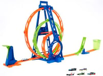 Hot Wheels Track Builder Action, Triple Loop Kit, Track Set & 54886 10 Car Pack Assortment (Pack May Vary)