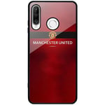Huawei P30 Lite Svart Mobilskal Med Glas Manchester United