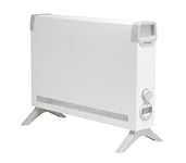 Dimplex ML2TSTIE7 2kW Convector Heater, Electric Freestanding & Wall Mountable Plug In Electric Heater, with Thermostat, Electronic Timer, Portable or Fixed, Quiet, Slim and Lightweight, White