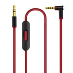 Headphone Cable for Beat-s, Replacement Remotetalk Audio Aux Cord with Mic Compatible with By Dr. Dre Beat Headphones Studio 3/2/1 Solo 3/2/Pro Solo HD Executive Detox Mixr (Red/Black)