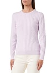 GANT Women's Stretch Cotton Cable C-Neck, Soothing Lilac, S