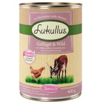 12 x 400 g Lukullus -koiranruoka: 10 + 2 kaupan päälle! - Junior: siipikarja & peura (viljaton)