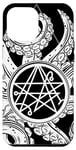 iPhone 15 Plus Geometric Lovecraftian Necronomicon Sigil & White Tentacles Case