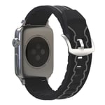 Apple Watch Series 4 44mm ECG pattern silicone watch band - Black / Grey