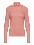 Arense Roll Neck Gots Tops T-shirts & Tops Long-sleeved Pink Basic Apparel