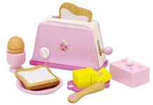 Siva Toys 225402 grille-pain en bois Rose avec accessoires, Multi Couleur - Version Anglaise