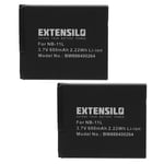 EXTENSILO 2x Batteries compatible avec Canon PowerShot SX410 IS, A4050, SX400 IS, A4000 IS appareil photo, reflex numérique (600mAh, 3,7V, Li-ion)