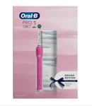 Oral-B PRO 1 680 Pink Design Edition Rechargeable Toothbrush + Travel Case