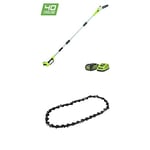Greenworks Tools Battery-Powered Pole Mounted Saw G40PS20 Including Saw Chain (Li-Ion 40 V 20 cm Saber Length 8 m/s Chain Speed 3-Piece Aluminium Rod with 2 Ah Battery and Charger)