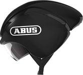 ABUS GameChanger TT Time Trial Helmet - Aerodynamic Cycling Helmet with Optimal Ventilation for Men and Women - Movistar 2020, Shiny Black, Size M