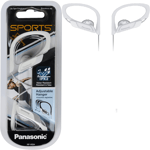Panasonic RP-HS34 WHITE Water Resistant Sport Earphones Adjustable Ear Clip NEW