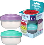 Sistema TO GO PortionPod Food Storage Containers, Small Snack Pots, BPA - Free,