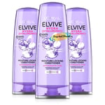 3x Loreal Elvive Hydra Hyaluronic Moisture Conditioner 400ml Dehydrated Hair