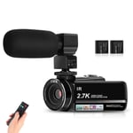 Camcorder Video Camera with 2.7K WiFi HD HDMI Cable Vlogging Camera Night Vision Digital Recorder with Microphone Remote Control & 32GB SD Card Vlog Blogging Video Camera for YouTube